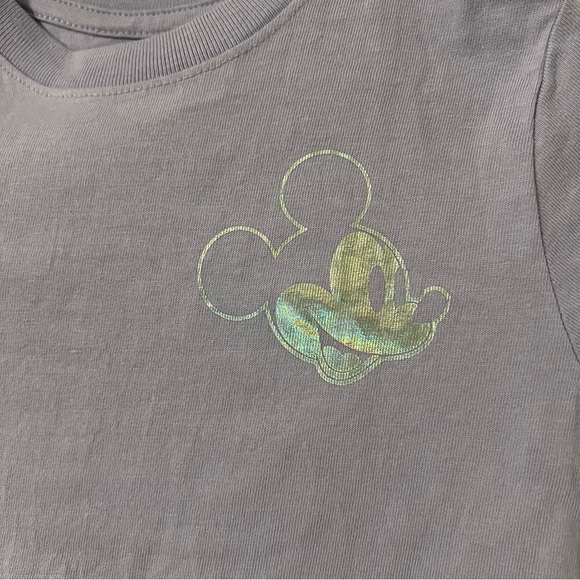Gap X Disney Girls Size 5 Years Purple Iridescent , Short Sleeve Tee  Mickey - Picture 4 of 8